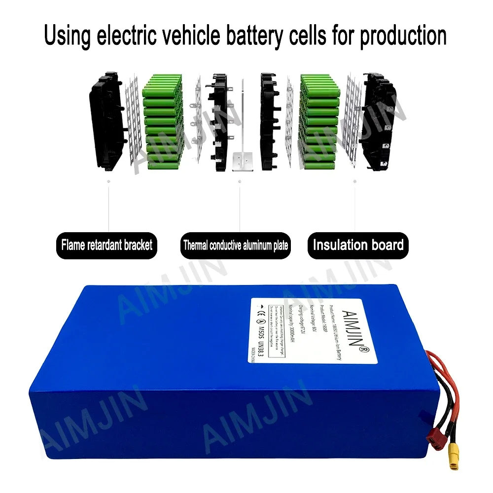 16S8p 1000-3000W Brand New Lit - 60V 50Ah Electric Scooter Battery review and price
