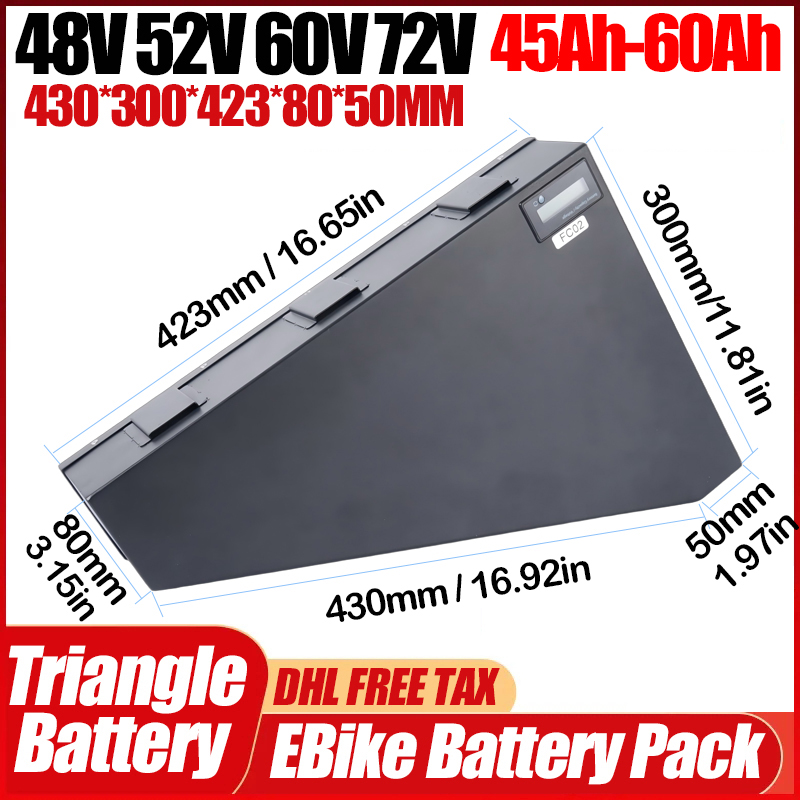 Electric Bicycle 36v 48v 52v c - 72V 50Ah 21700 Lithium Battery review and price