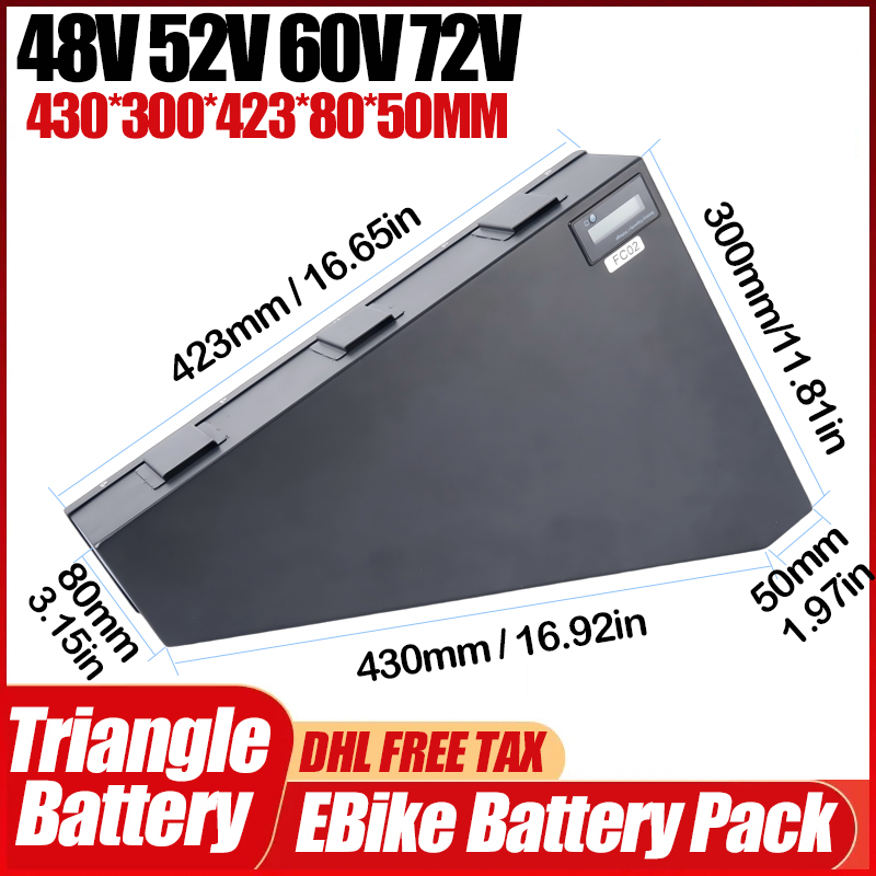 Electric Bicycle 36v 48v 52v 2 - 72V 50Ah 21700 Lithium Battery review and price